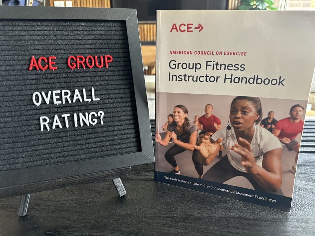 The Ultimate ACE Group Fitness Instructor Review 19 ace group exercise instructor review - overall rating of the ace group exam - ace textbook next to blackboard