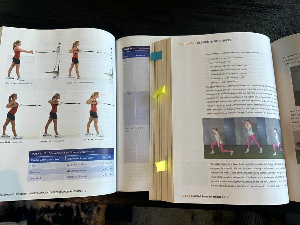 Comparing NASM and ISSA: Which Certification is Right for You? 52 ISSA vs NASM - textbooks open to page on exercise technique