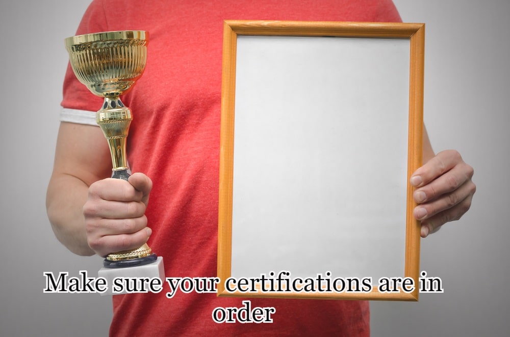 Personal Training Business Plan CHECKLIST - Get Started Today 22 Make sure your certifications are in order