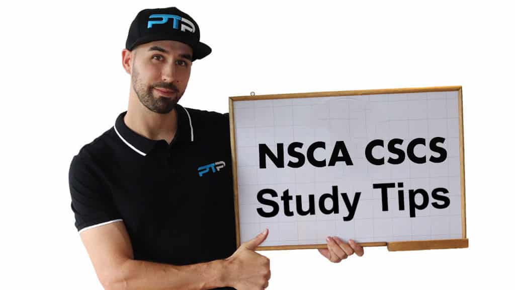 Free NSCA CSCS Study Guide (all 24 chapters) 9 yler Read from PTPioneer holding a sign saying NSCA CSCS Test Tips