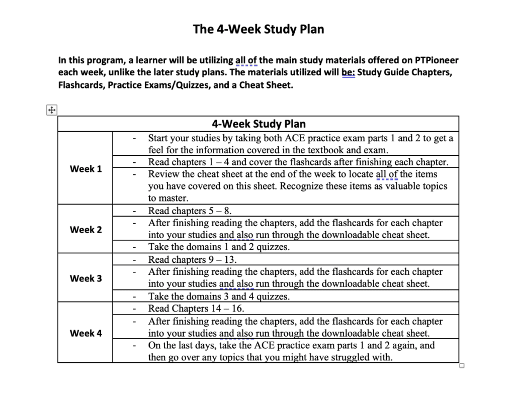 FREE ACE Study Plan, Study Calendar + Blueprint 5 FREE ACE Study Plan, Study Calendar + Blueprint 2