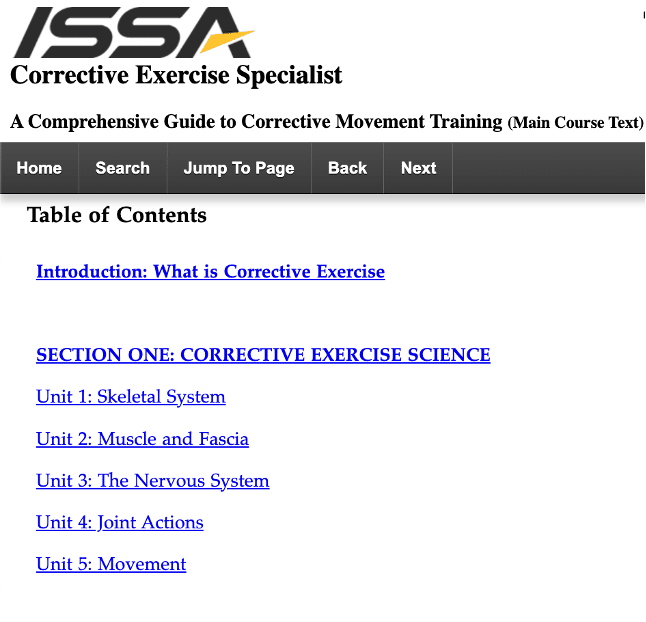 Best corrective exercise certification guide (Updated) 30 Tyler Read Showing the ISSA CES Textbook Dashboard page