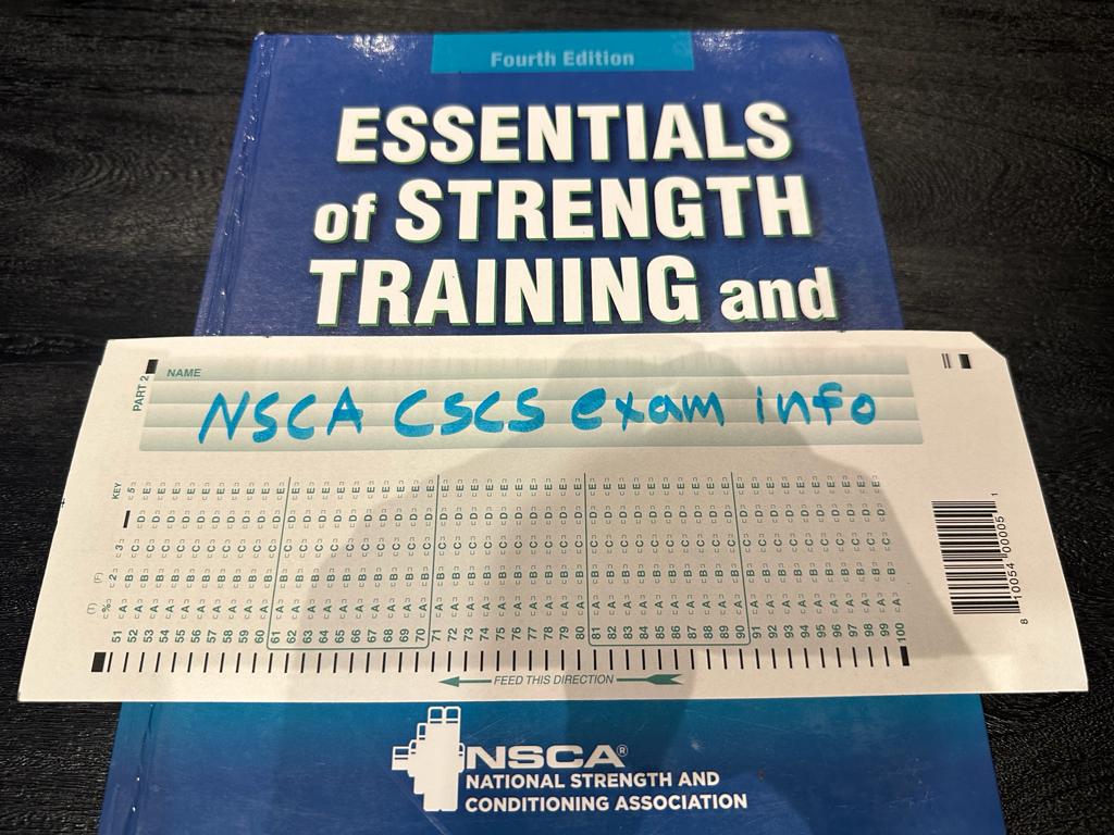 CSCS Exam Info - Pass Rate, Costs, and More 9 CSCS Exam Info - Pass rate, costs, and more. CSCS textbook and exam worksheet laid out on table in preparation for CSCS exam.
