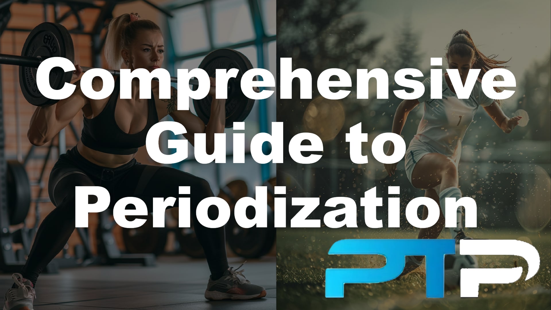 periodization featured image showing an athelet squatting in the off-season and then doing a soccer session in-season