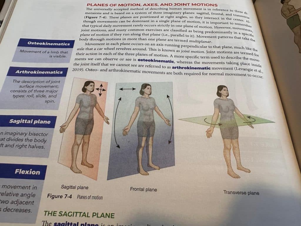 NASM textbook chapter on Planes of Motion, Axes, and Joint Motions