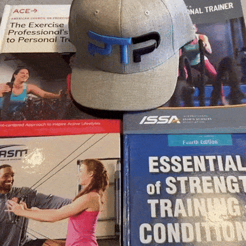 3 Minute Step Test gif of Tyler Read opening up NASM textbook to YMCA 3 minute Step test 