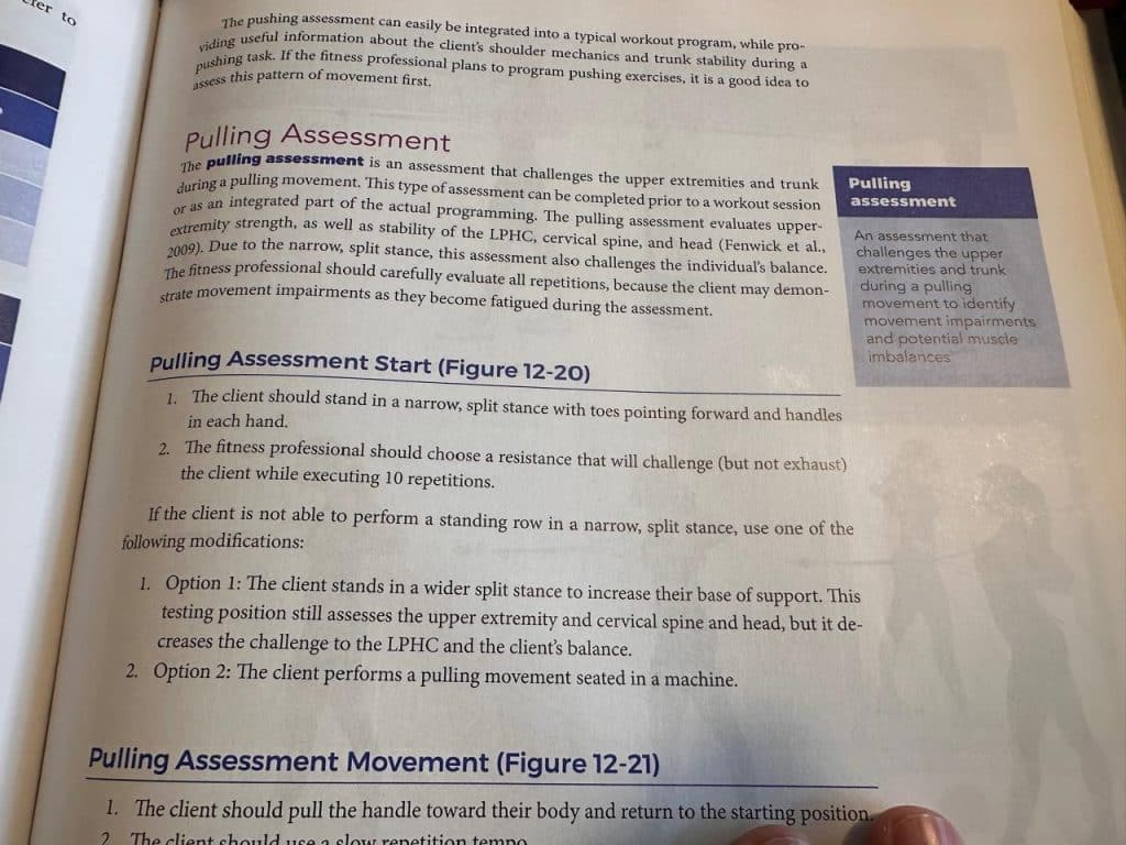NASM pulling assessment description
